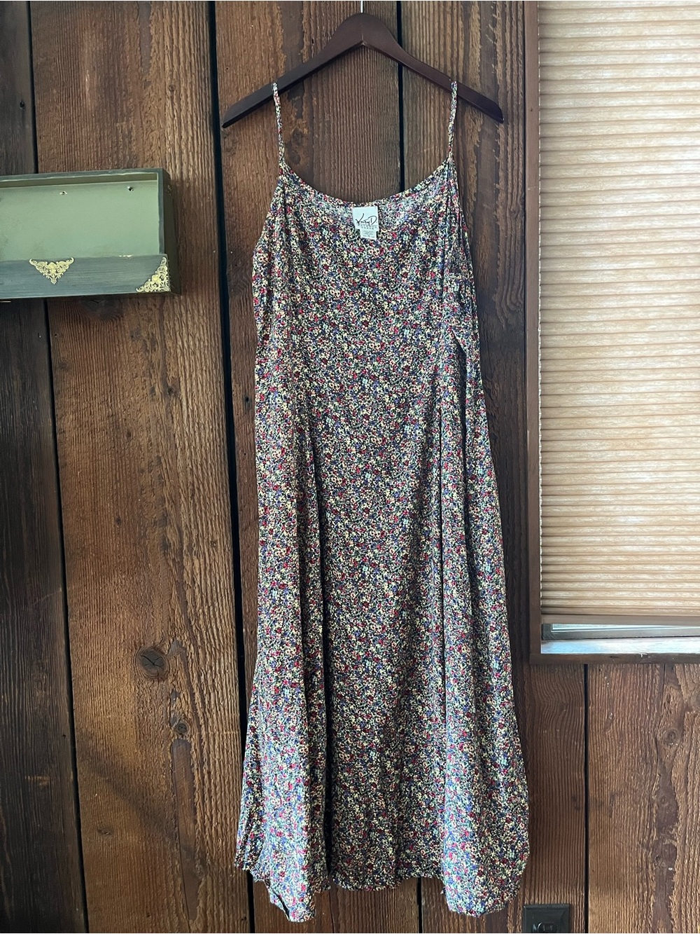 Vintage Kathryn Deene Multicolor Floral Slip Midi Dress Size 14
